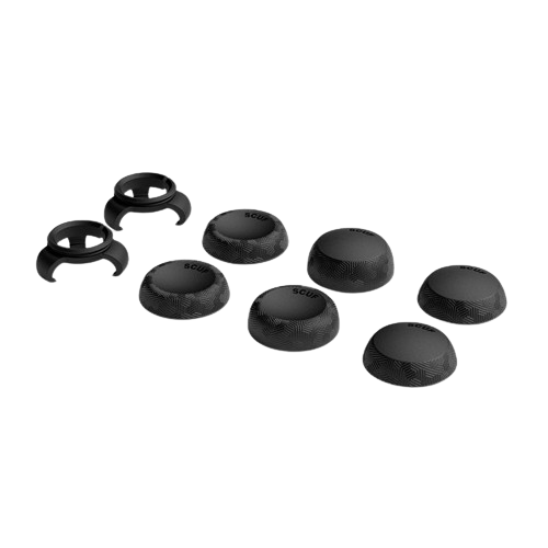 ערכת 6 מתאמי אגודל + 2 בסיס לבקרי קונסולות SCUF Tactic - תאימות ל-PS5 / PS4 / Xbox Series X/S & ONE - צבע שחור