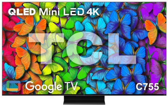 טלוויזיה חכמה TCL 55'' 4K UHD QLED Mini LED Google TV 55C755 עם מערכת סאונד Onkyo