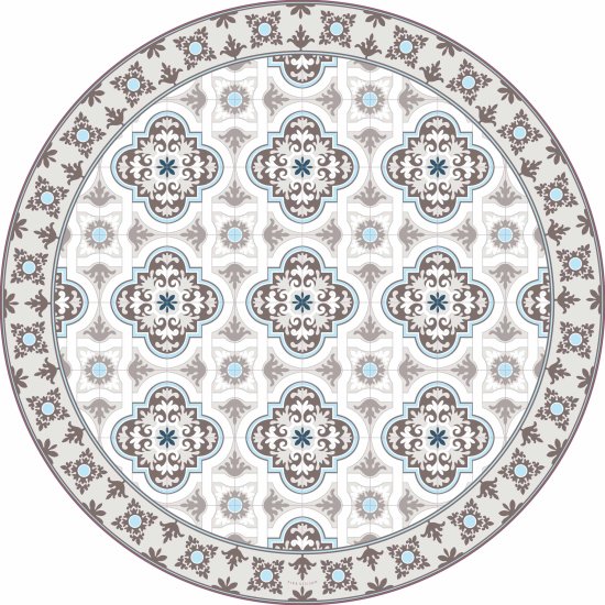 שטיח עגול PVC דגם Neve Tzedek מבית Tiva Design - קוטר 100 ס''מ