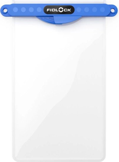 נרתיק הרמטי נגד מים לטלפון נייד מבית Fidlock - צבע שקוף / כחול