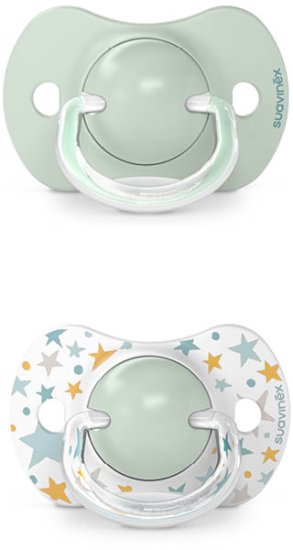 זוג מוצצים לגילאי 6-18 חודשים דגם Dreams מבית Suavinex - צבע ירוק