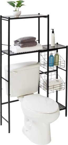 כוננית מדפים לאחסון עשויה ממתכת מבית Honey Can Do - צבע שחור