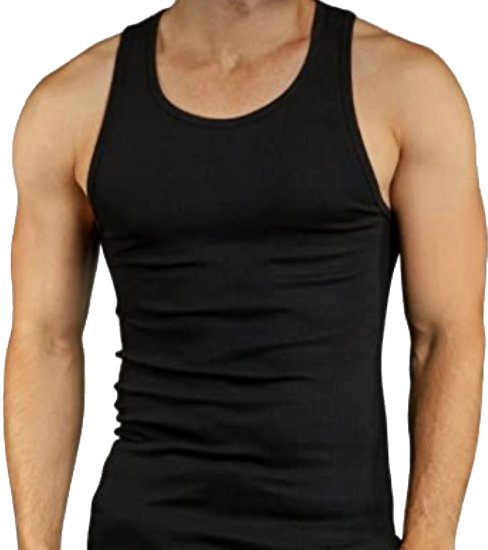 מארז 2 גופיות סבא לגבר ריב פסים מבית Borderline מידה Small - צבע שחור