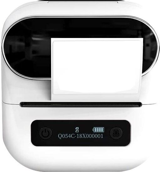 מדפסת מדבקות ניידת אלחוטית רחבה + אפליקציה Aimo M220 - צבע לבן