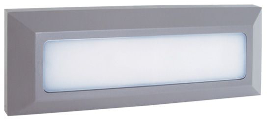 מנורה צמודת קיר מלבנית Omega 6W WALLY גוון אור מתחלף 3000K-6500K + כפתור - צבע אפור