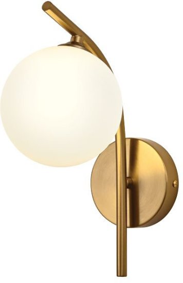 מנורת קיר קבועה דקורטיבית דגם BUENO כולל נורה G9 מבית OMEGA - צבע פליז - גוון תאורה 3000K