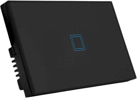 מפסק תאורה Wi-Fi חכם תחת הטיח Semicom - מתג אחד - זכוכית שחורה