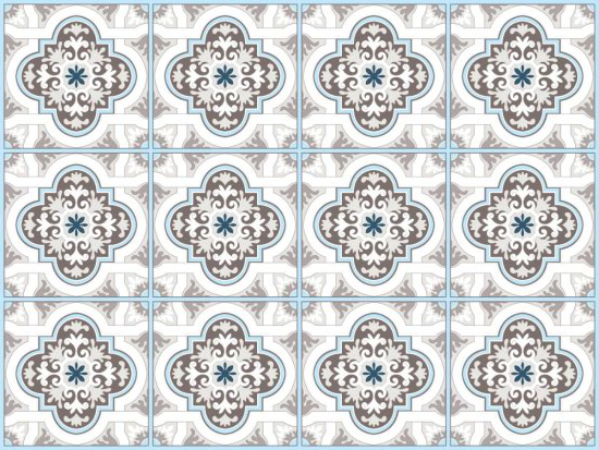 סט 24 מדבקות אריחים לקיר דגם Neve Tzedek מבית Tiva Design - גודל 10x10 ס''מ