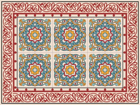 סט 4 פלייסמטים דגם Barcelona Red מבית Tiva Design - גודל 33x43 ס''מ