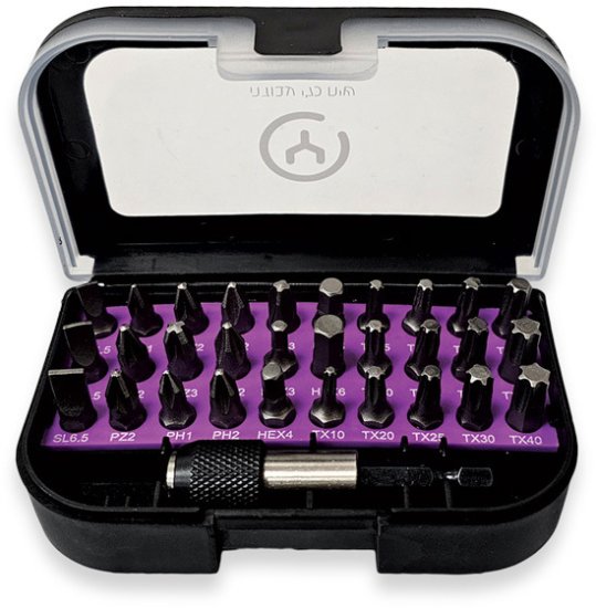 סט ביטים 30 יח' + מאריך נירוסטה שחרור מהיר