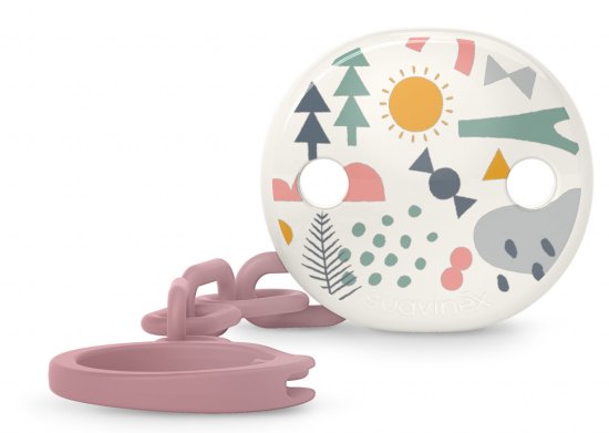 קליפס למוצץ עם סרט קולקציית Walk In Park מבית Suavinex - צבע ורוד