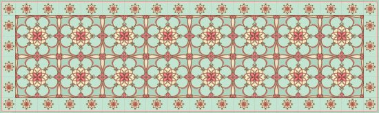 ראנר מבודד חום PVC לשולחן דגם Romantic Green מבית Tiva Design - מידה 35x135 ס''מ