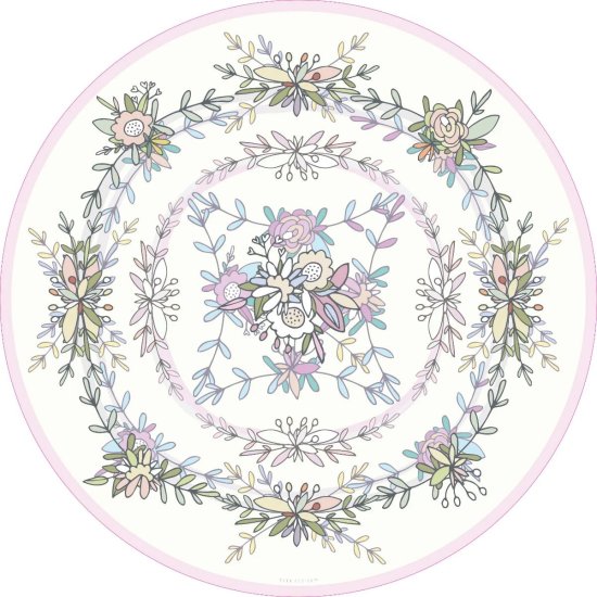 שטיח עגול PVC דגם Bouquet מבית Tiva Design - קוטר 70 ס''מ