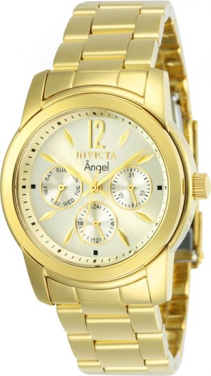 שעון יד אנלוגי לנשים עם רצועת Stainless Steel זהובה Invicta Angel 12551 - צבע זהב בהיר