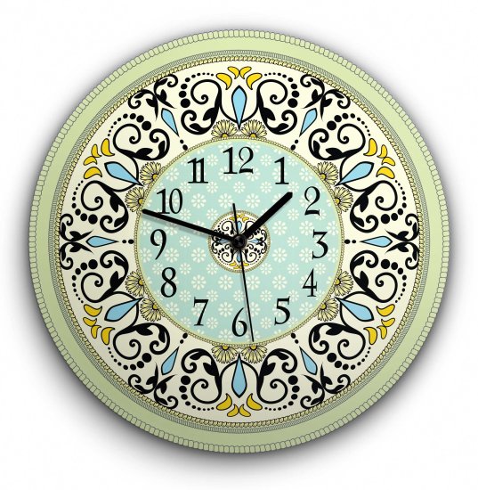 שעון קיר מעוצב עשוי מזכוכית אקרילית דגם Wonderland מבית Tiva Design – קוטר 48 ס"מ