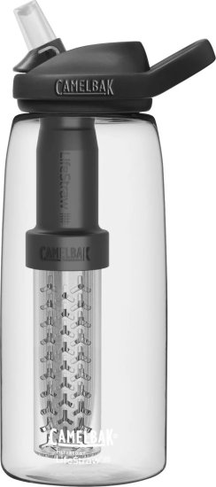 בקבוק שתייה 1 ליטר עם מערכת לטיהור וסינון מים CamelBak Eddy Plus - צבע שקוף