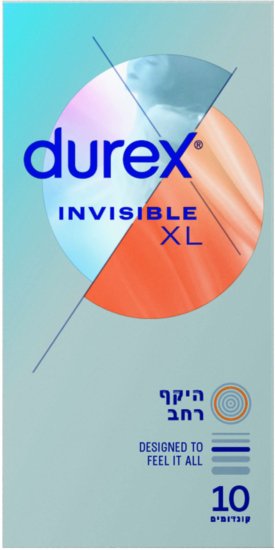 Durex - קונדומים Invisible XL - סך הכל 10 יחידות