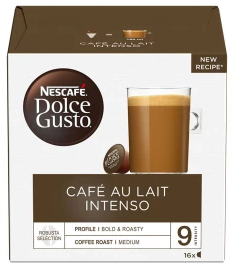 16 קפסולות Nescafe Au Lait Intenso - תואמות למכונות קפה Dolce Gusto