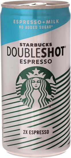 12 פחיות 200 מ''ל קפה דאבל שוט אספרסו וחלב ללא תוספת סוכר Starbucks - סה''כ 2.4 ליטר