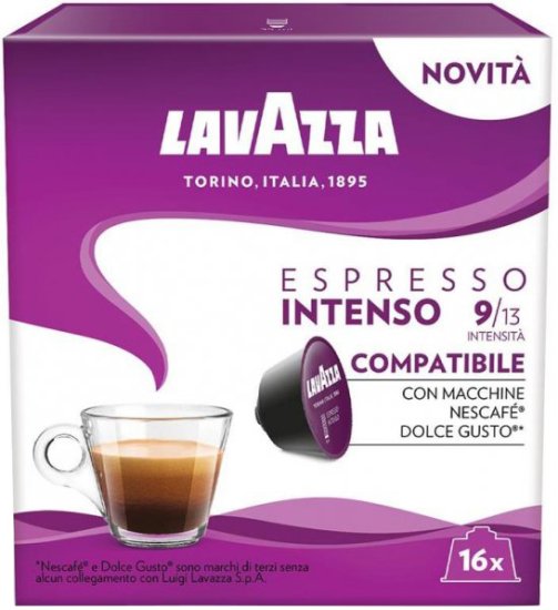 16 קפסולות Lavazza Espresso Intenso - תואמות למכונות קפה Dolce Gusto