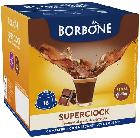 16 קפסולות Caffe Borbone Superciock - תואמות למכונות קפה Dolce Gusto