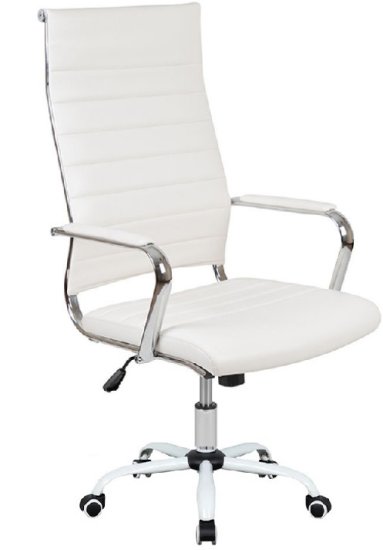 כסא מנהלים ארגונומי מתכוונן למחשב / משרד דגם HIGH TECH מבית Multi Garden - צבע לבן