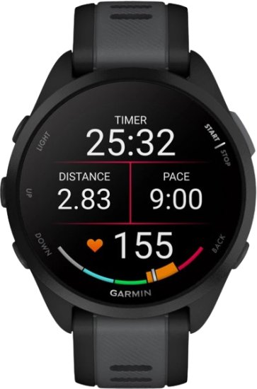 שעון ריצה חכם Garmin Forerunner 165 Music GPS 43mm - צבע שחור - כולל תמיכה מלאה בעברית - שנתיים אחריות יבואן רשמי על ידי רונלייט