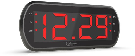 שעון מעורר דיגיטלי עם רדיו דגם CK-5535 מבית Lexus - שחור