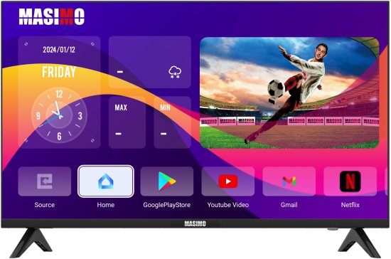 טלוויזיה חכמה ללא מסגרת Masimo 32'' HD Smart TV Android 12