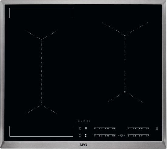 כיריים אינדוקציה 4 אזורי בישול 60 ס''מ AEG Maxisense IKE64441XB 7350W - צבע שחור מסגרת נירוסטה