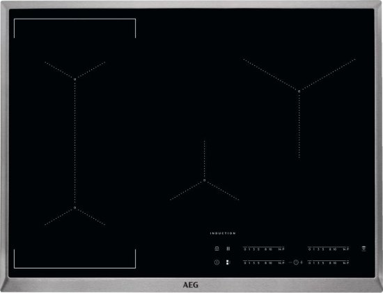 כיריים אינדוקציה 4 אזורי בישול 70 ס''מ AEG Maxisense IKE74441XB 7350W - צבע שחור עם מסגרת נירוסטה מוברשת
