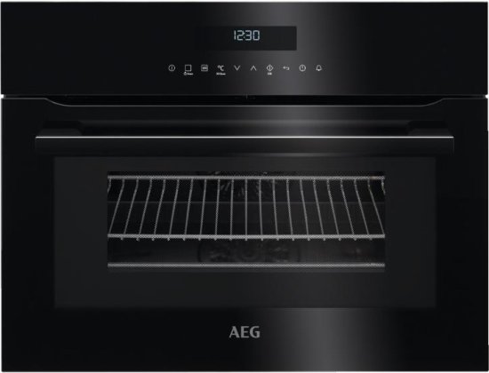 תנור בנוי 43 ליטר משולב מיקרוגל 15 מצבי בישול 45 ס''מ AEG Frame Series KME761000M - זכוכית שחורה