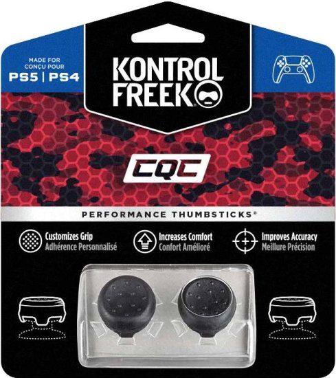 זוג מתאמים ארגונומי לאגודלים עבור בקר PS4/5 מבית KontrolFreek - צבע שחור
