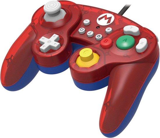 בקר משחק חוטי Battle Pad GameCube Style ל-Nintendo Switch מבית HORI - סופר מריו