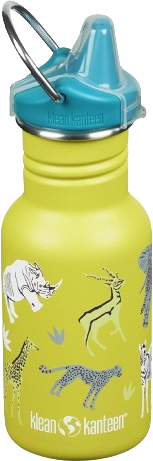 בקבוק שתייה לילדים בנפח 355 מ''ל KleanKanteen Classic Kids Sippy‏ - צבע ירקרק בעיצוב ספארי
