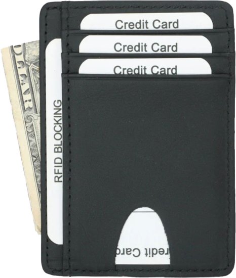 ארנק כרטיסים מינימליסטי תומך RFID דגם Holy מבית Camel Mountain – צבע שחור