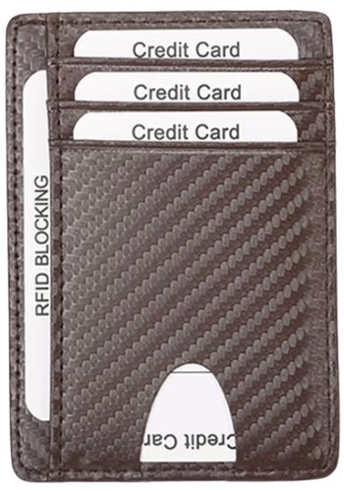 ארנק כרטיסים מינימליסטי תומך RFID דגם Holy מבית Camel Mountain - צבע חום קרבון