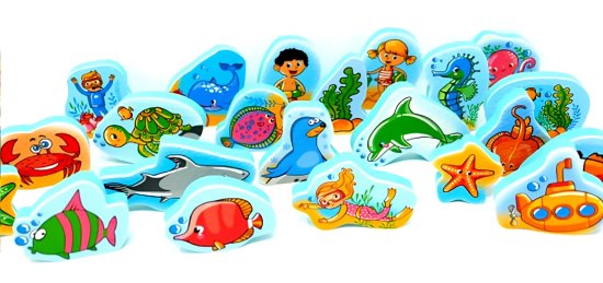 סט משחקי מים ספוגים לאמבטיה מבית Pit Toys - עולם הים