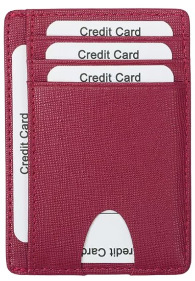 ארנק כרטיסים מינימליסטי תומך RFID דגם Holy מבית Camel Mountain - צבע אדום