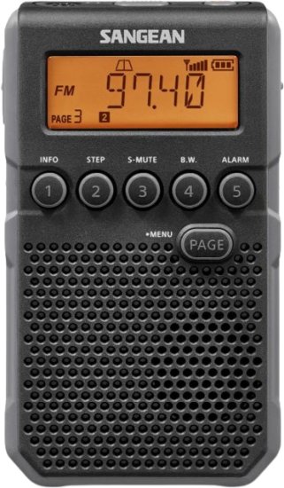 רדיו כיס נייד SANGEAN AM/FM-RDS DT-800 - צבע שחור