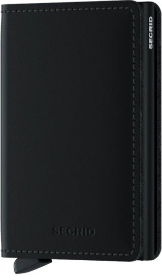 ארנק עור קומפקטי בעל הגנת Secrid Slimwallet RFID - צבע שחור מט