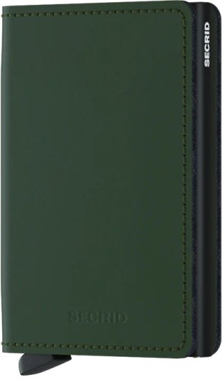 ארנק עור קומפקטי בעל הגנת Secrid Slimwallet RFID - צבע שחור וירוק