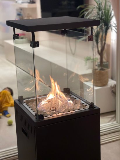 תנור מדורת אש 5000W גז מבית החוויה - שחור מט