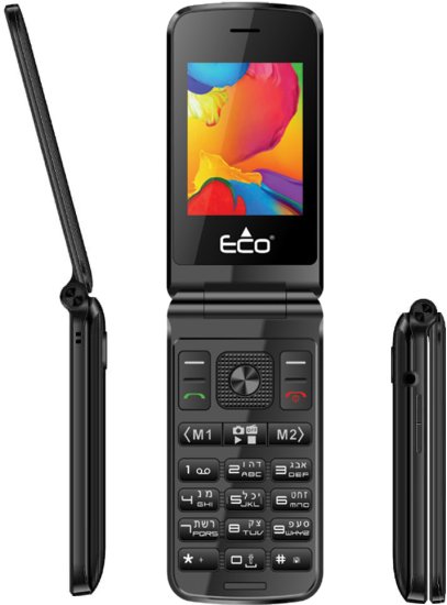 טלפון סלולרי צדפה Eco Dual Screen Flip 4G - צבע שחור - שנה אחריות ע''י ברקום