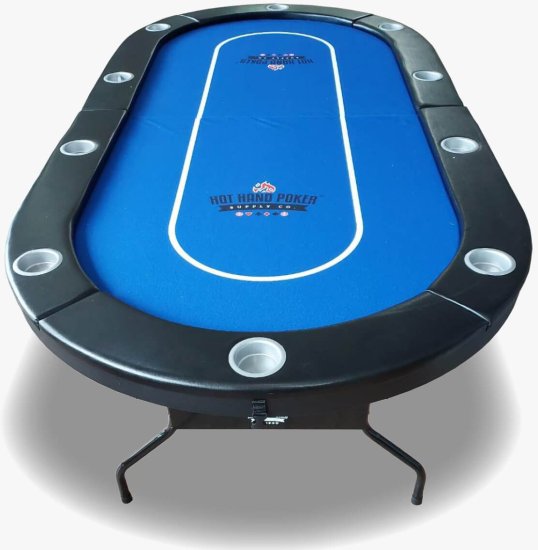 שולחן פוקר אליפטי מתקפל 213 ס''מ מבית Hot Hand Poker - כחול