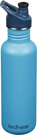 בקבוק שתייה בנפח 800 מ''ל KleanKanteen Classic With Sport Cap‏‏ - צבע תכלת הוואי