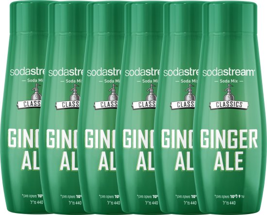 מארז 6 יחידות סירופ להכנת משקה מוגז בטעם - סודהסטרים - טעם ג'ינג'ר אייל