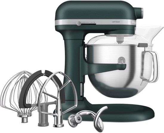 מיקסר שולחני עם קערת נירוסטה מוברשת 6.6 ליטר KitchenAid Plus KSM70SHX – צבע ירוק בקבוק – אחריות יבואן רשמי ניופאן