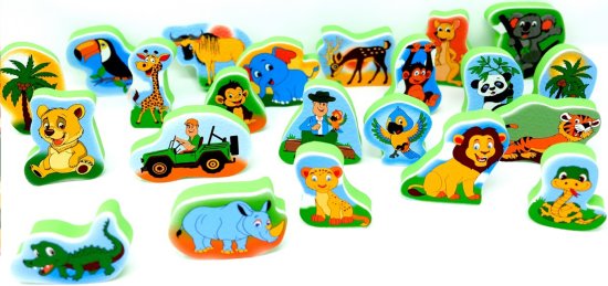 סט משחקי מים ספוגים לאמבטיה מבית Pit Toys - ספארי