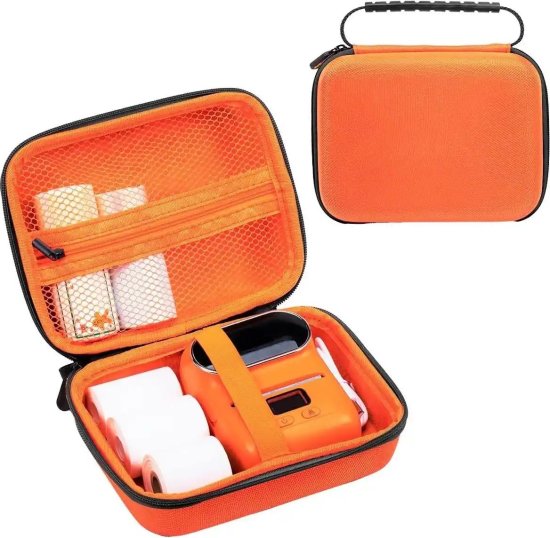 תיק נשיאה קשיח למדפסת מדבקות  Aimo M200 / M220 / M110 / M120 / P12 - צבע כתום